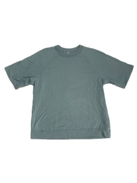ユニクロ UNIQLO ラグランスリーブTシャツ クルーネック 341-433034 五分袖 綿100 L