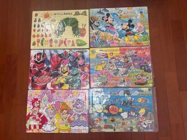 子供向けパズル 6点まとめ売り はらぺこあおむし アンパンマン ミッキー パウパトロール プリキュア