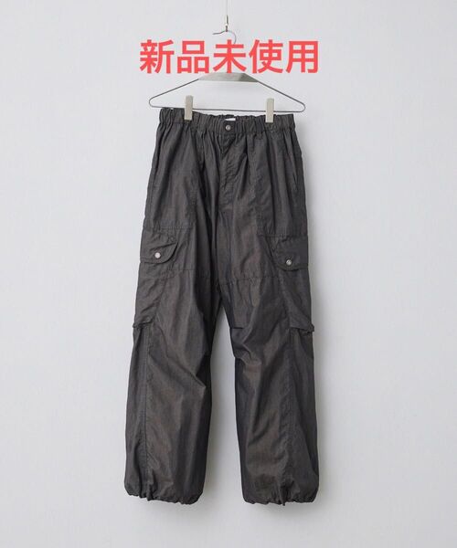 新品 WYM LIDNM C/N WASHER CURVED FLARE WIDE CARGO リドム デニム CLEL HARE