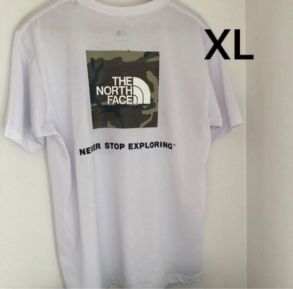 ノースフェイス THE NORTH FACE Tシャツ 迷彩ボックスロゴ XL ホワイト 白
