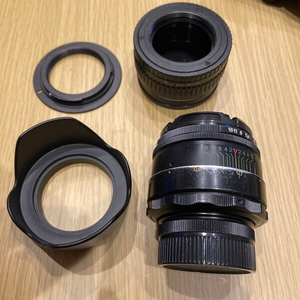 HELIOS 44-2 2/58 スクエア絞りM42マウント→SONY Eマウントアダプター付き