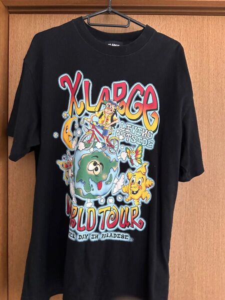 XLARGE Tシャツ WORLD TOUR ブラック 古着