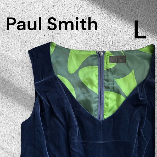美品 Paul Smith ノースリーブ ワンピース L ポールスミスブラック ポールスミス レディース 結婚式 フォーマル