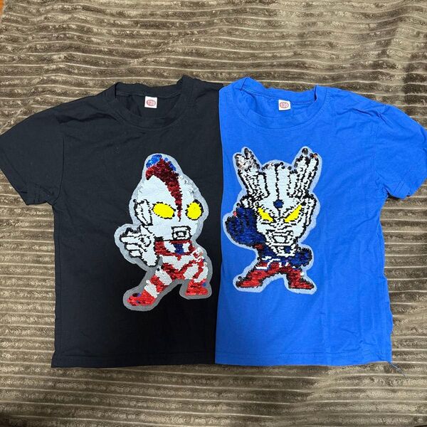 ウルトラマン Ultraman スパンコール Tシャツ マジック チェンジ リバーシブル 半袖Tシャツ トップス 2枚セット