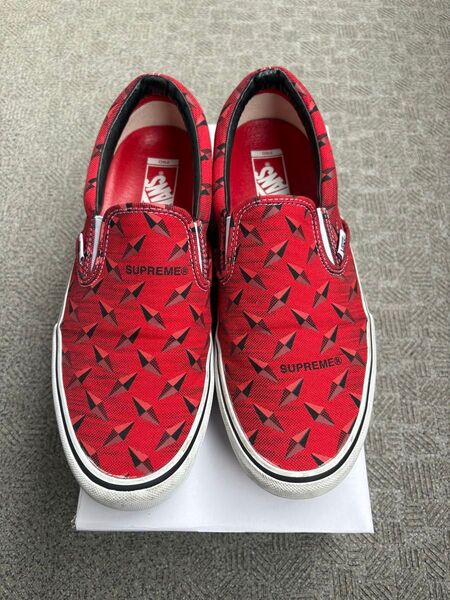 Supreme × Vans Slip-On Diamond Plate "Red" シュプリーム ヴァンズ スリッポン28.5