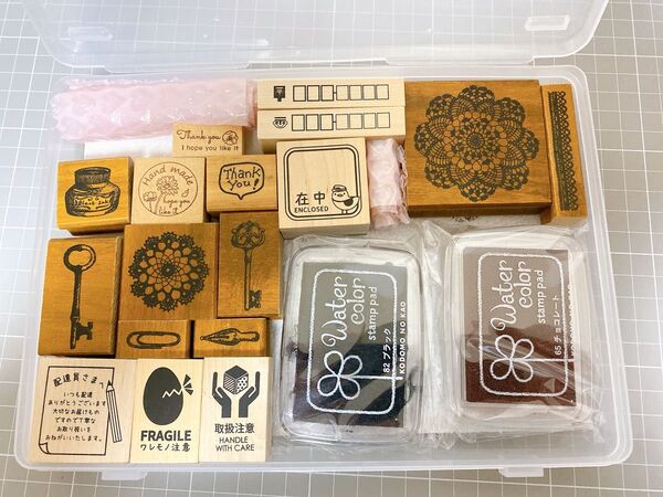 スタンプセット はんこ ハンコ スタンプ 木製スタンプ 文房具