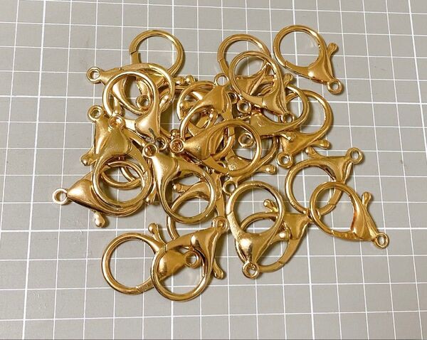 ナスカン ワンタッチキーホルダー ハンドメイドアクセサリーパーツ ゴールドカラー パーツ