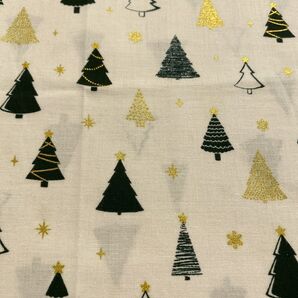 ハギレ シーチング生地 パッチワーク 生地はぎれ クリスマス生地 クリスマスツリー