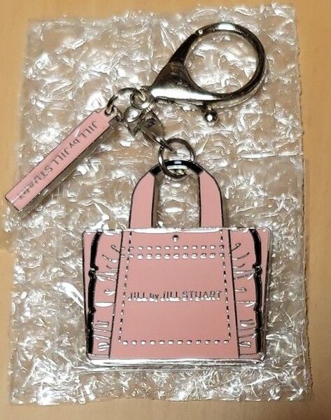 JILL STUART フリルトートメタル キーホルダー ピンクシルバー
