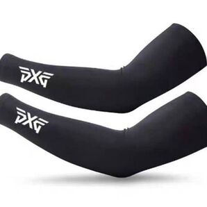【新品】PXG ゴルフ メンズアームカバー ブラック 冷感アームカバー リブ 清涼感 スポーツ用アイスシルク 吸汗 速乾 紫外線