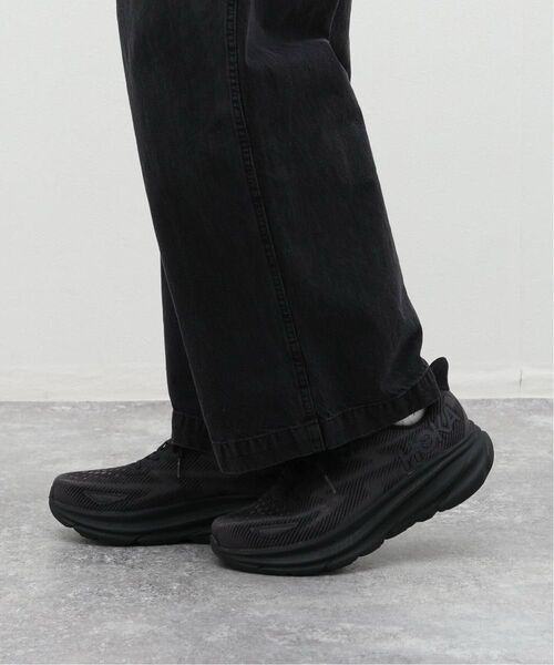 【美品】HOKA CLIFTON 9|25.5cm オールブラック|軽量 厚底クッションの万能ランシュー 黒 スニーカー ホカ
