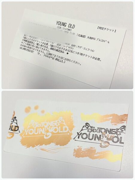 SixTONES LIVE TOUR 2025 YOUNG OLDコンサートチケット半券1枚田中樹松村北斗京本大我森本慎太郎