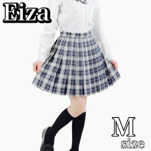 スカート チェック ミニ スクールスカート プリーツスカート 制服 女子校生 コスプレ M ネイビー 紺 裏地あり