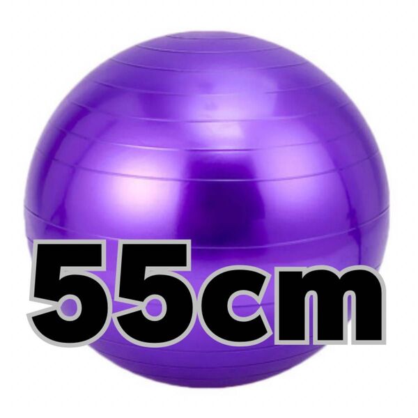 バランスボール ヨガボールフィットネス ダイエット 体幹強化55cm パープル