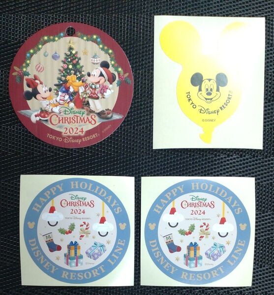 ディズニー クリスマス2024 カード リゾートライン シール ステッカー 4枚セット