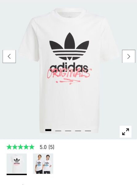 未使用アディダスオリジナルス タグ付き ジュニア半袖Tシャツ ガールズ150 ホワイト 白Tシャツ