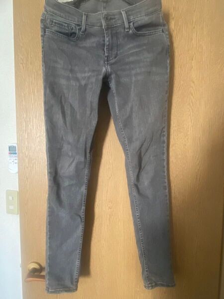 Levi’s リーバイス 710 SUPER SKINNY ダークグレーデニム ストレッチスキニーW28レディース Lサイズ相当