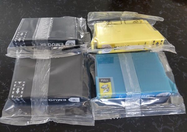 EMUGインキカートリッジ新品未開封(対応機種エプソンEW-052A,EW-452A)BK 2個、Y 1個、C 1個