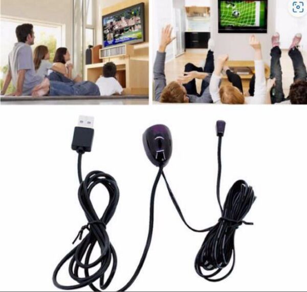 赤外線リモコンリピーター 中継器 高感度 給電用USBケーブル付き 2m
