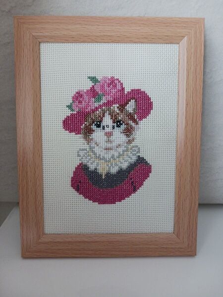 クロスステッチ刺繍完成品 額入り