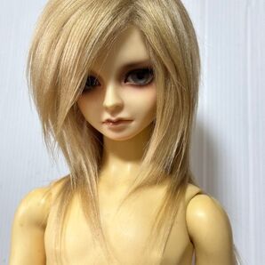 SDドール 9インチ ボアウィッグ キャラメル襟足切替え