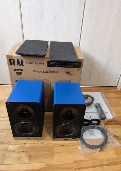 ELAC Debut Connex DCB-41 HDMI対応 アクティブスピーカー ROYAL BLUE 極美品 おまけ付き