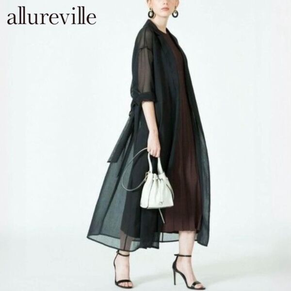 美品★allureville アルアバイル★オーガンジーシアートレンチコート