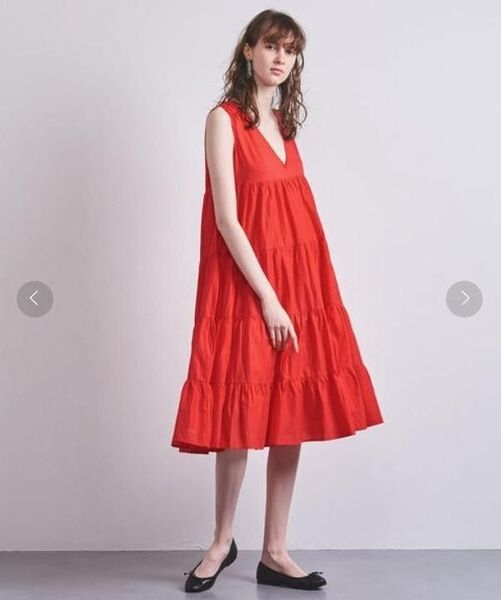 美品★MERLETTE マーレット★チェルシー ワンピース レッド ティアード