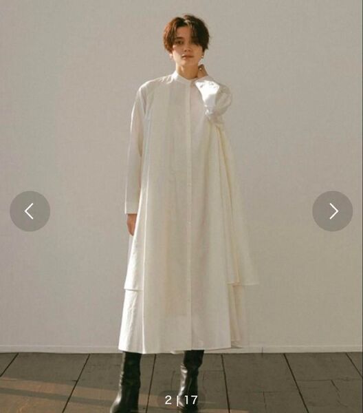 美品★ETRE TOKYO エトレトウキョウ★デザインタックシャツワンピース