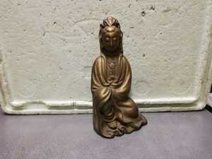 仏像 古美術 観音菩薩 仏教美術 中国 高さ21.5㎝　焼き物？　　古い　　同梱包可能