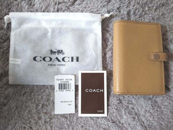 COACH【コーチ】レザーシステム手帳 ペン付き