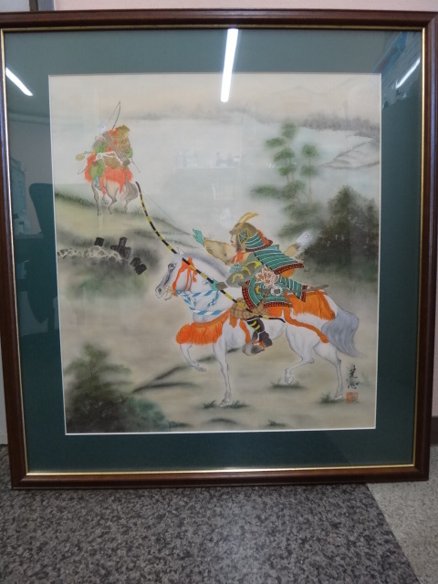 ★[Retrait en magasin uniquement] Tableau peinture japonaise Boy's Festival Hakuba Samurai Seal estampillé Encadré Encadré★, peinture, Peinture japonaise, fleurs et oiseaux, oiseaux et bêtes