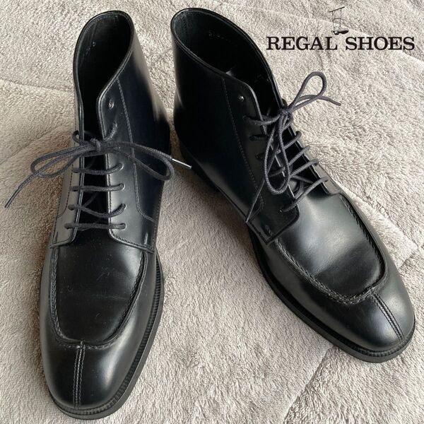 極美品 REGAL リーガルレースアップシューズ ビジネスブーツ ショートブーツ 38RR Uチップ