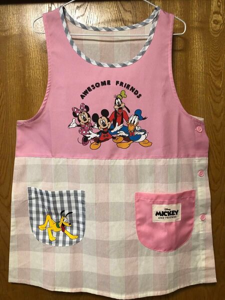 美品 未使用に近い ディズニー保育士エプロン ミッキー&ミニィー