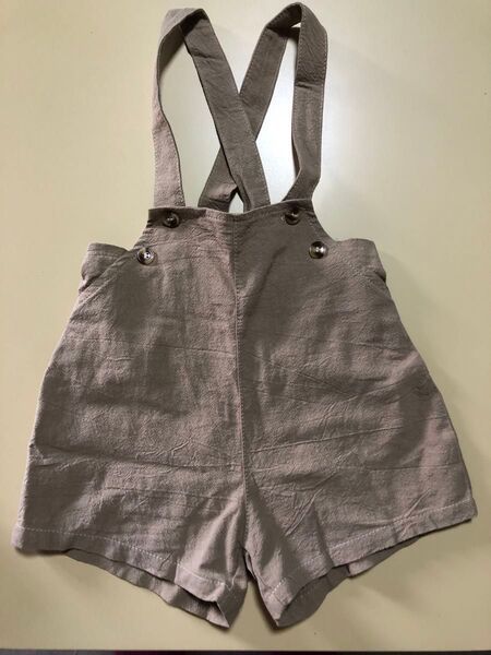 子供用 サロペット ベージュ 110サイズ(90サイズ相当) 韓国子供服 ノーブランド