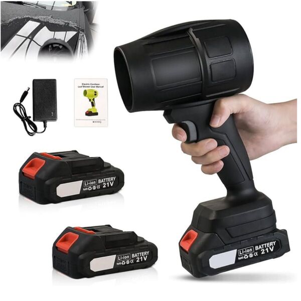ブロワー バッテリー 2個 高速回転 コードレス 庭掃除 落ち葉 洗車 掃除全般 55000RPM