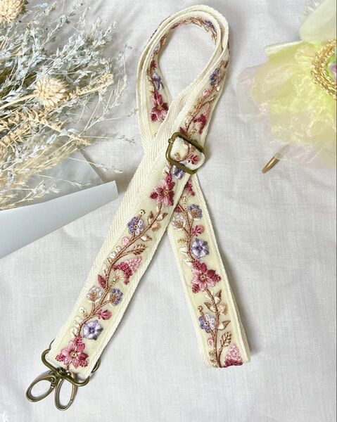 インド刺繍リボン ショルダーストラップ