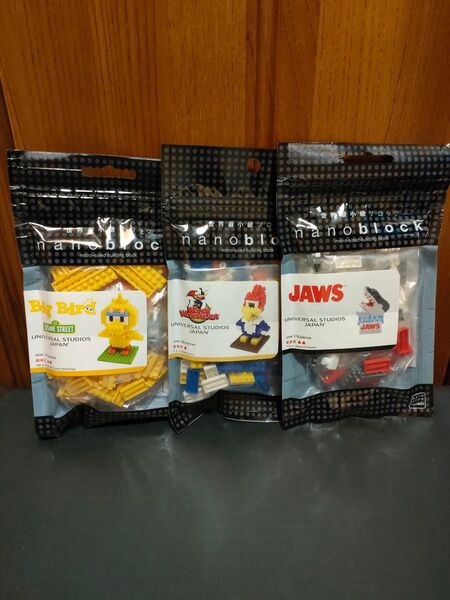 ナノブロック usj ビッグバード ウッドペッカー ジョーズ 3種類セット JAWS woodpecker BigBird