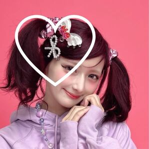 しなこ しなこちゃん パール リボン ヘアクリップ ピンク リボン ビーズ 華やか モチーフ