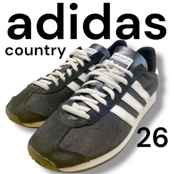 希少adidasアディダス COUNTRYカントリー メッシュ 黒 26.0cm スニーカー