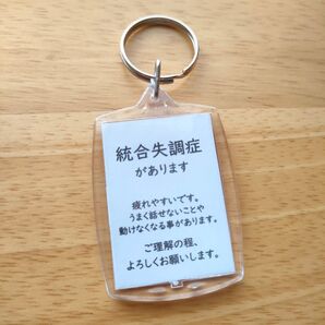 統合失調症があります」スクエアサポートキーホルダー ヘルプマーク補助ヘルプカード