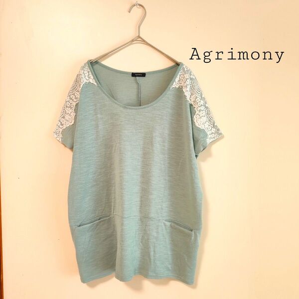 Agrimony トップス チュニック レース グリーン
