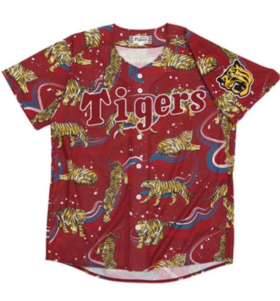 公式完売品 阪神タイガース デザインユニフォーム 波と虎 レプリカユニフォーム XO MIZUNO 観戦グッズ 応援グッズ 美品
