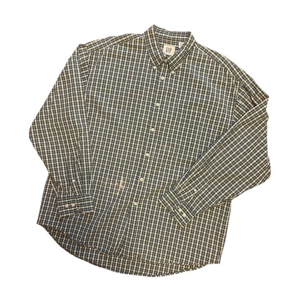 90s gap オールドギャップ 白タグ XL 長袖チェックシャツ 古着