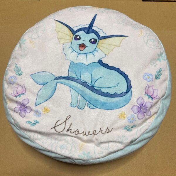 ポケモン シャワーズ 丸型 サークル お花 フラワー リバーシブル クッション ポケットモンスター