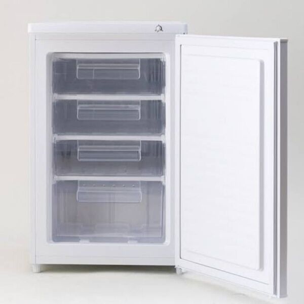 新品未使用箱不良 山善 冷凍庫 家庭用 86L 小型 前開き ノンフロン 1ドア 右開き YF-U91 W