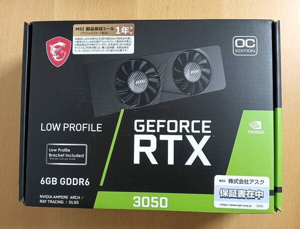 MSI GeForce RTX 3050 LP 6G OC 6GB GDDR6 グラフィックボード 新品未使用