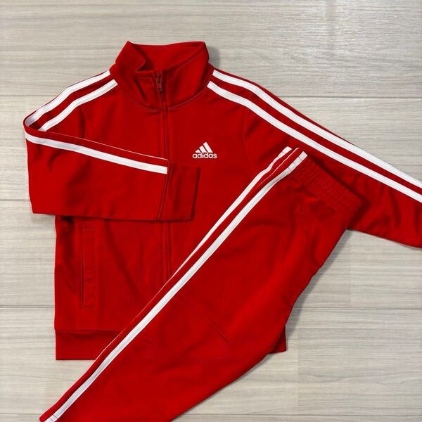 adidas キッズ ジャージ 上下セット レッド 3T
