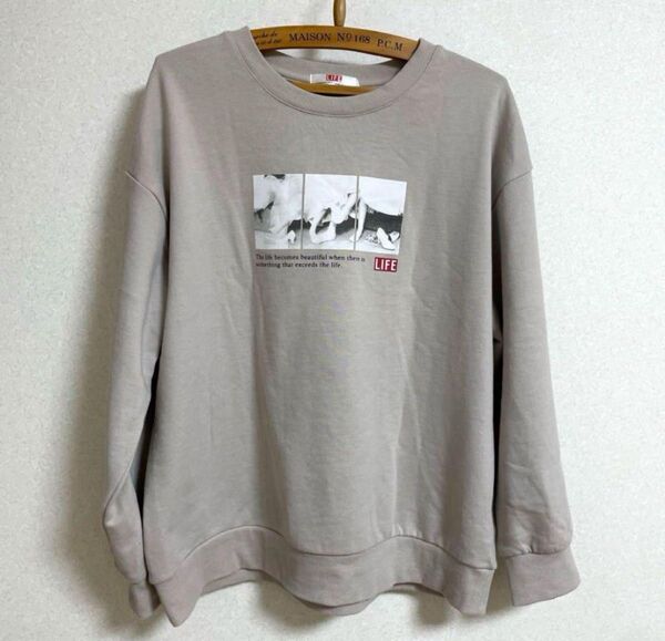 グラフ誌LIFE Honeys スウェット フォトプリントロングTシャツ トレーナー