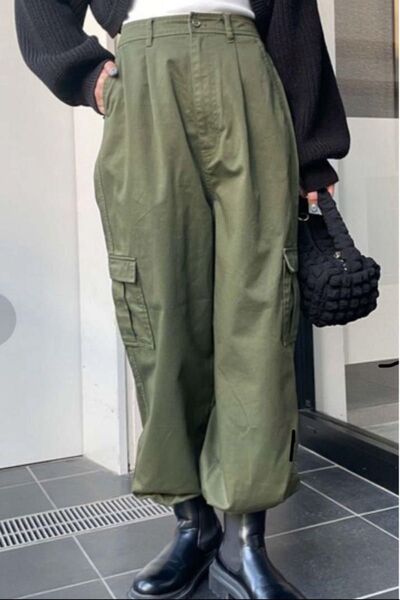 WEGO カーゴパンツ カーキ フリーサイズ オリーブ ワイドパンツ ウィゴー